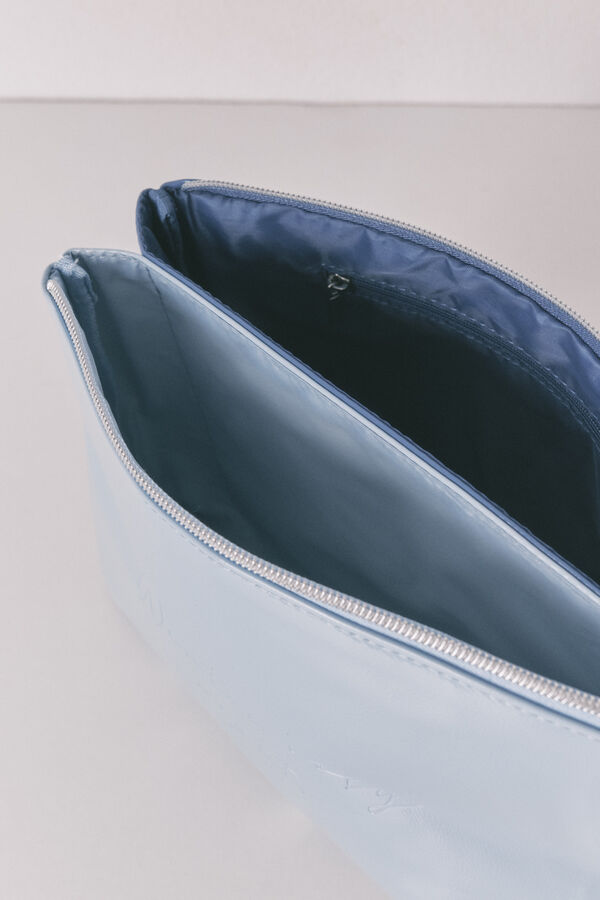 Women'secret Neceser doble mediano en piel azul gris