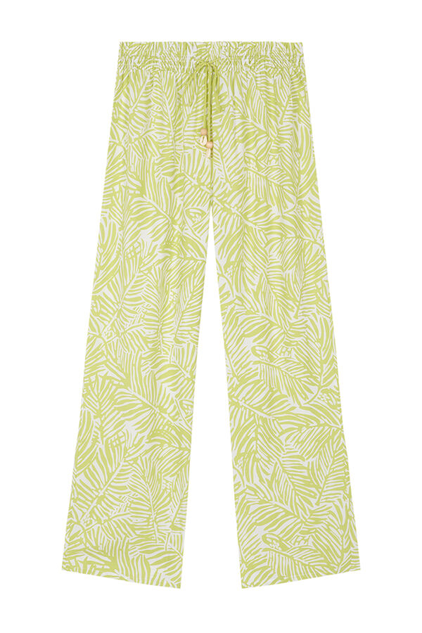 Womensecret Pantalón largo Capri estampado limón estampado