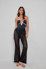 Gisela Pantalón largo de crochet negro negro