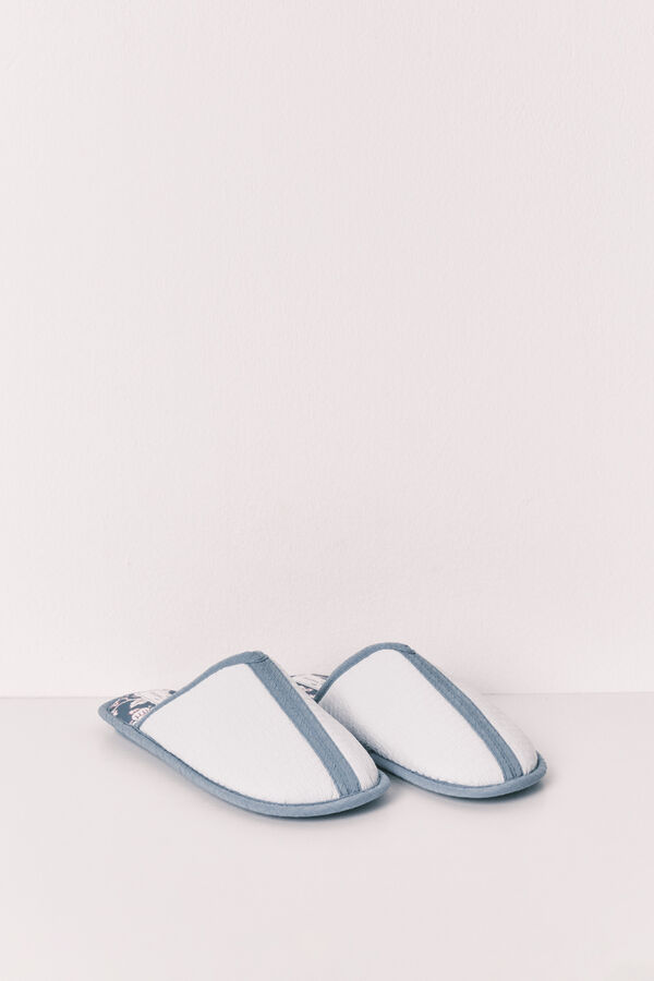 Women'secret Pantuflas estampadas azules azul