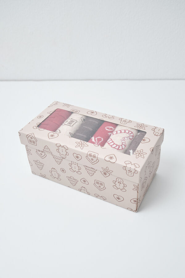 Women'secret Pack 6 calcetines largos lazos navide&ntilde;os estampado