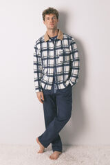 Women'secret Chamarra short de bata borrego para hombre  marfil