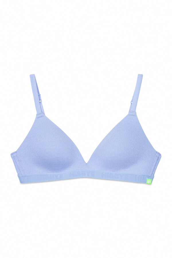 Womensecret Sujetador triangular algodón copas extraíbles azul azul
