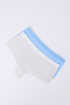 Womensecret Pack 2 bragas bóxer azul, gris blanco