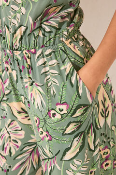 Womensecret Jumpsuit largo escote halter print tropical verde