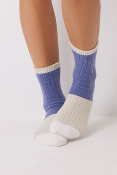 Womensecret Calcetines largos gruesos azul azul