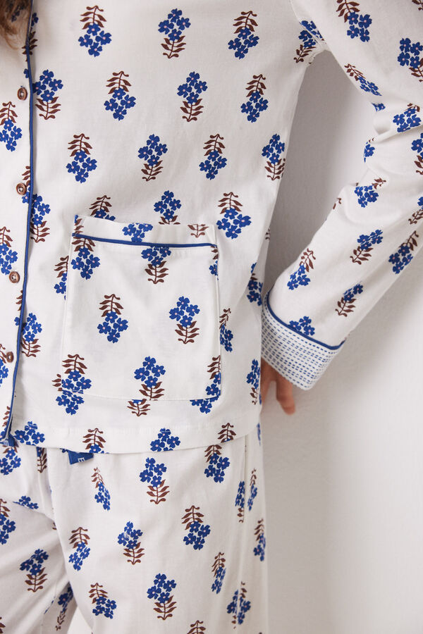 Womensecret Pijama camisera larga 100% algodón flores estampado