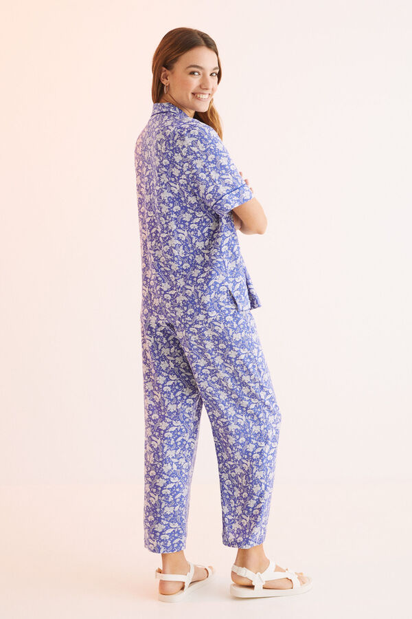 Womensecret Pijama camisera estampado azul estampado