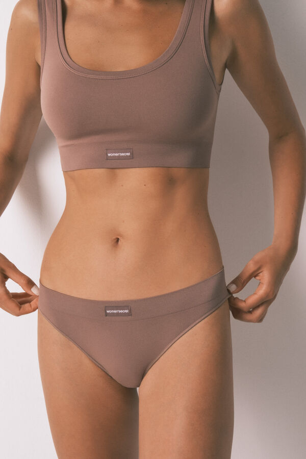 Women'secret Panty clásica marrón sin costuras café