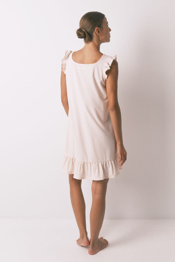 Womensecret Camisón corto de canalé rosa rosa
