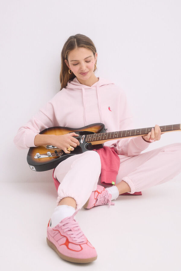 Womensecret Sudadera capucha felpa algodón rosa rosa
