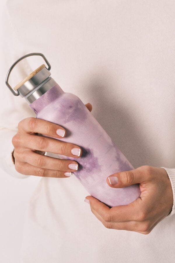 Women'secret Botella estampada de acero inoxidable rosa estampado