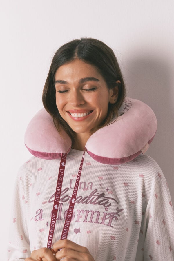Women'secret Almohada de viaje rosa cuello rosa
