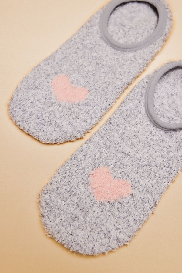 Womensecret Calcetines invisibles corazón gris gris