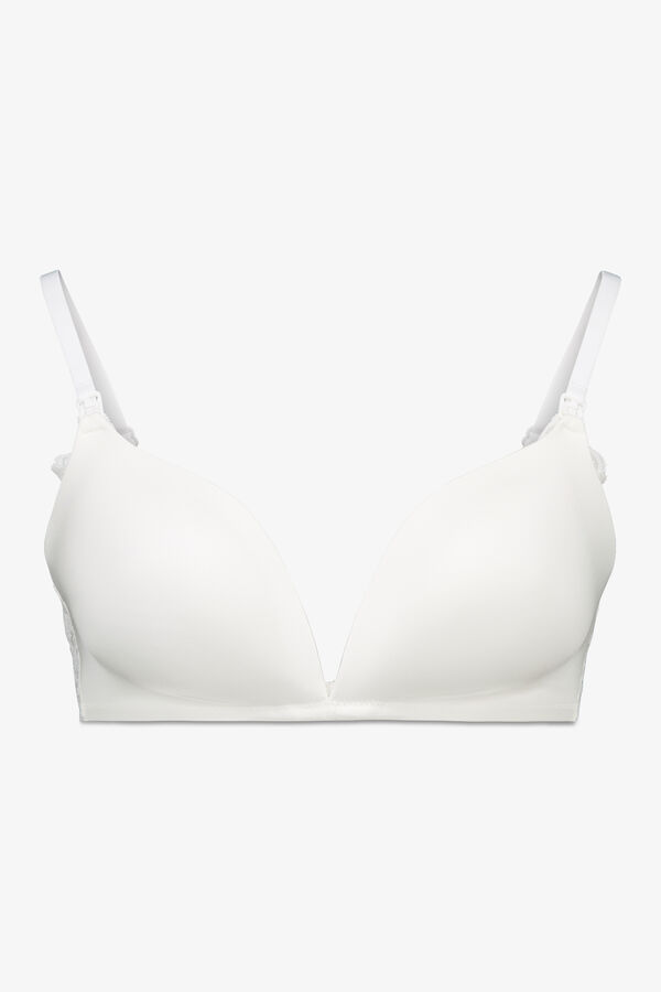 Womensecret Brasier de premamá CHARMING de microfibra blanca marfil