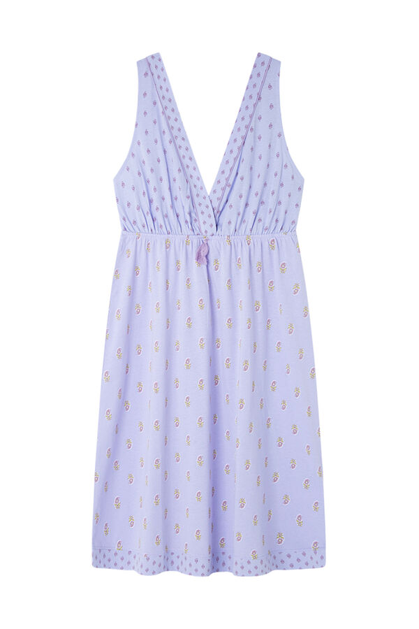 Womensecret Camisón corto 100% algodón flores azules estampado