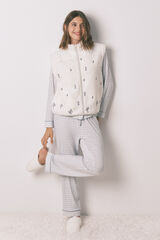 Women'secret Chaleco short de borrego bordado en blanco blanco