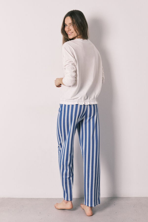 Women'secret Pijama larga Snoopy Happy de algod&oacute;n marfil