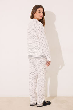 Womensecret Pijama camisera de algodón con puntos de Snoopy marfil