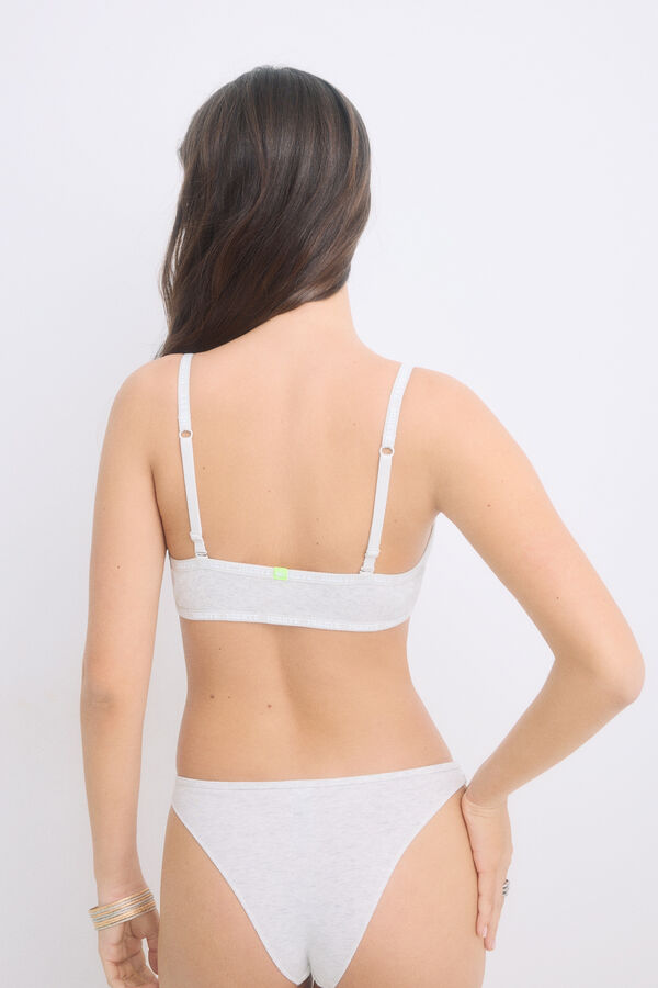 Womensecret Brasier de algodón con copas extraíbles color gris gris