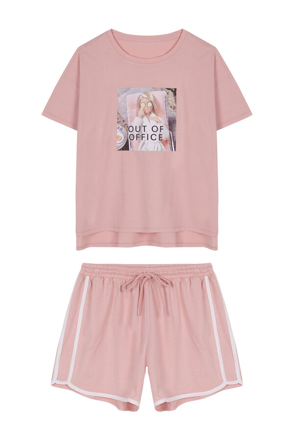 Womensecret Pijama corta 100% algodón Barbie rosa rosa