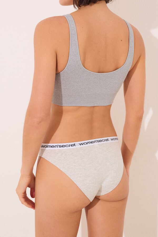 Womensecret Pack de 7 panties clásica de algodón con logo blanco