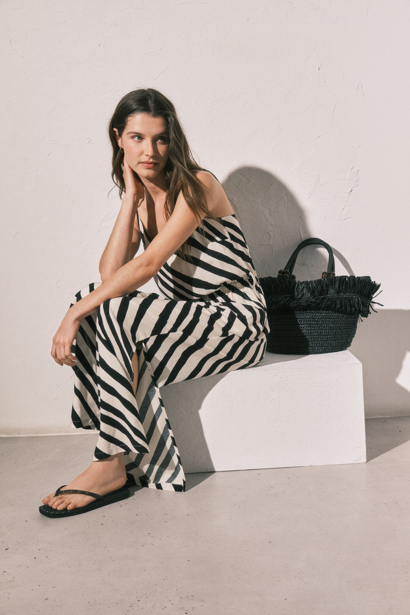 Women'secret Jumpsuit largo estampado cebra