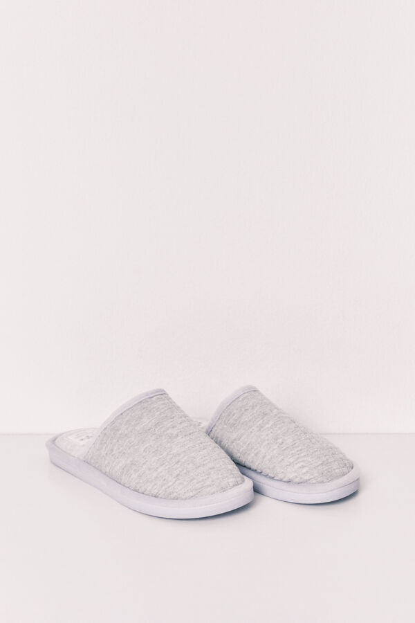 Women'secret Pantuflas gris y violeta verde