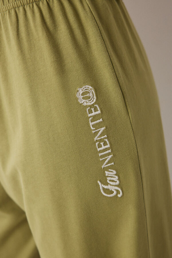 Womensecret Pijama larga de algodón manga corta Garfield marfil