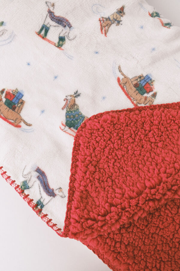 Women'secret Manta de forro polar y borrego para perros estampado