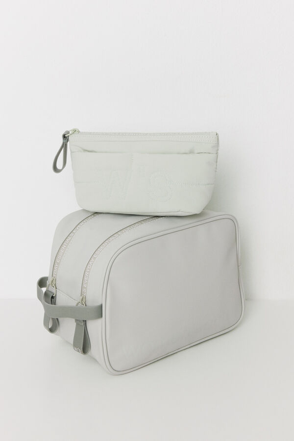 Womensecret Neceser pequeño acolchado verde gris