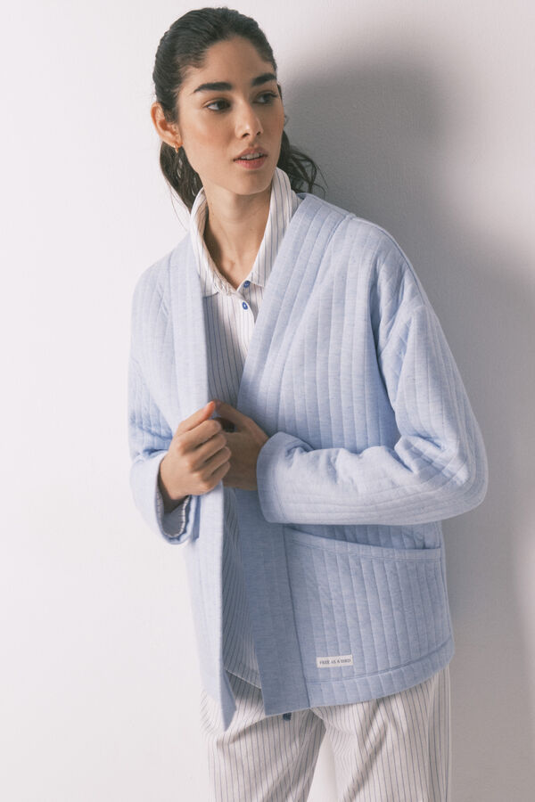 Women'secret Bata corta acolchada azul estampado