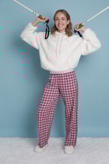 HI&BYE Sudadera blanca suave de borrego con logo. marfil