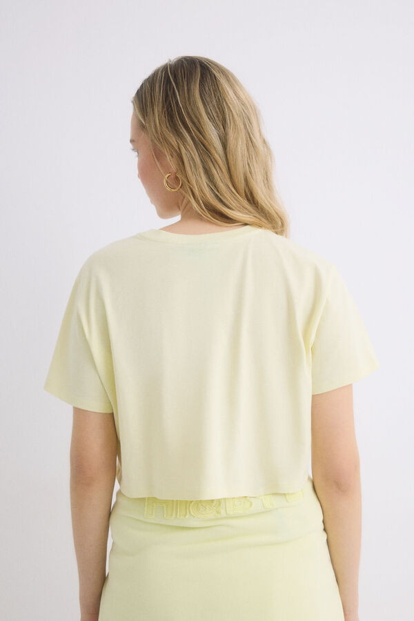 Womensecret Playera 100% algodón amarillo amarillo