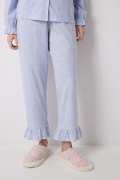 Womensecret Pijama camisera larga 100% algodón azul rayas estampado