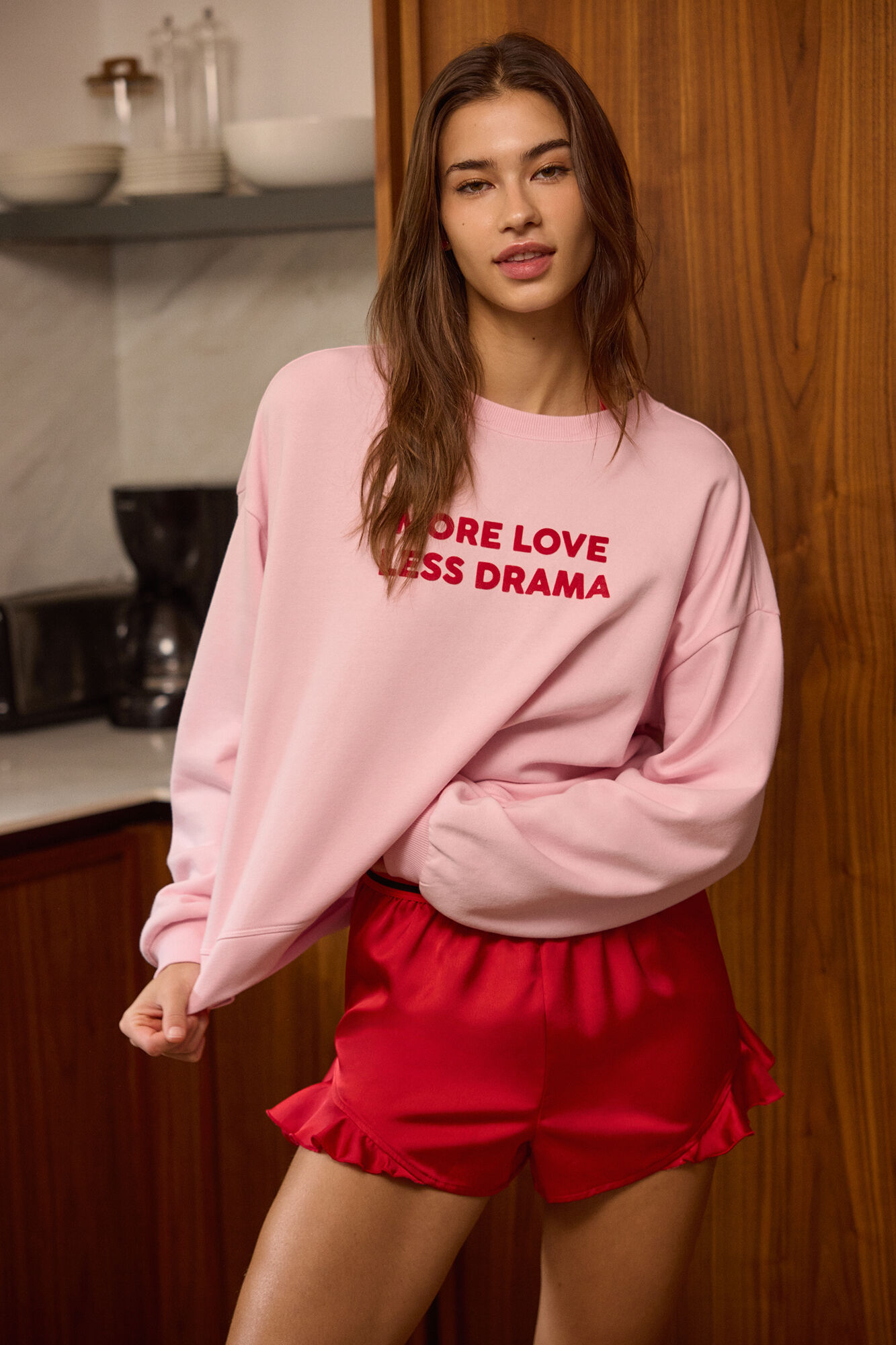 Women'secret Sudadera de algod&oacute;n rosa