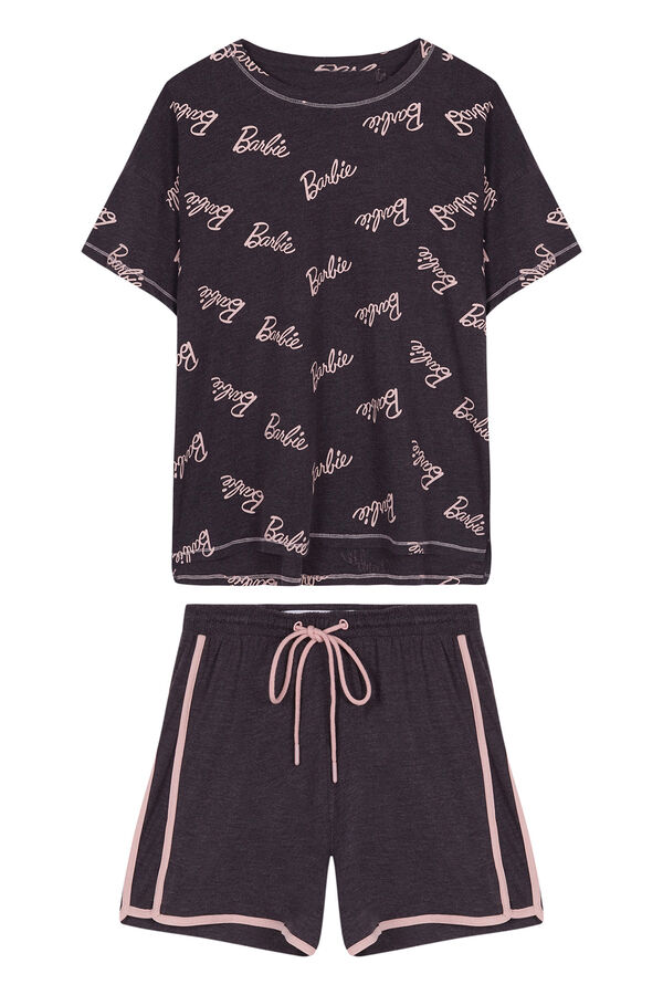 Womensecret Pijama corta 100% algodón Barbie gris estampado