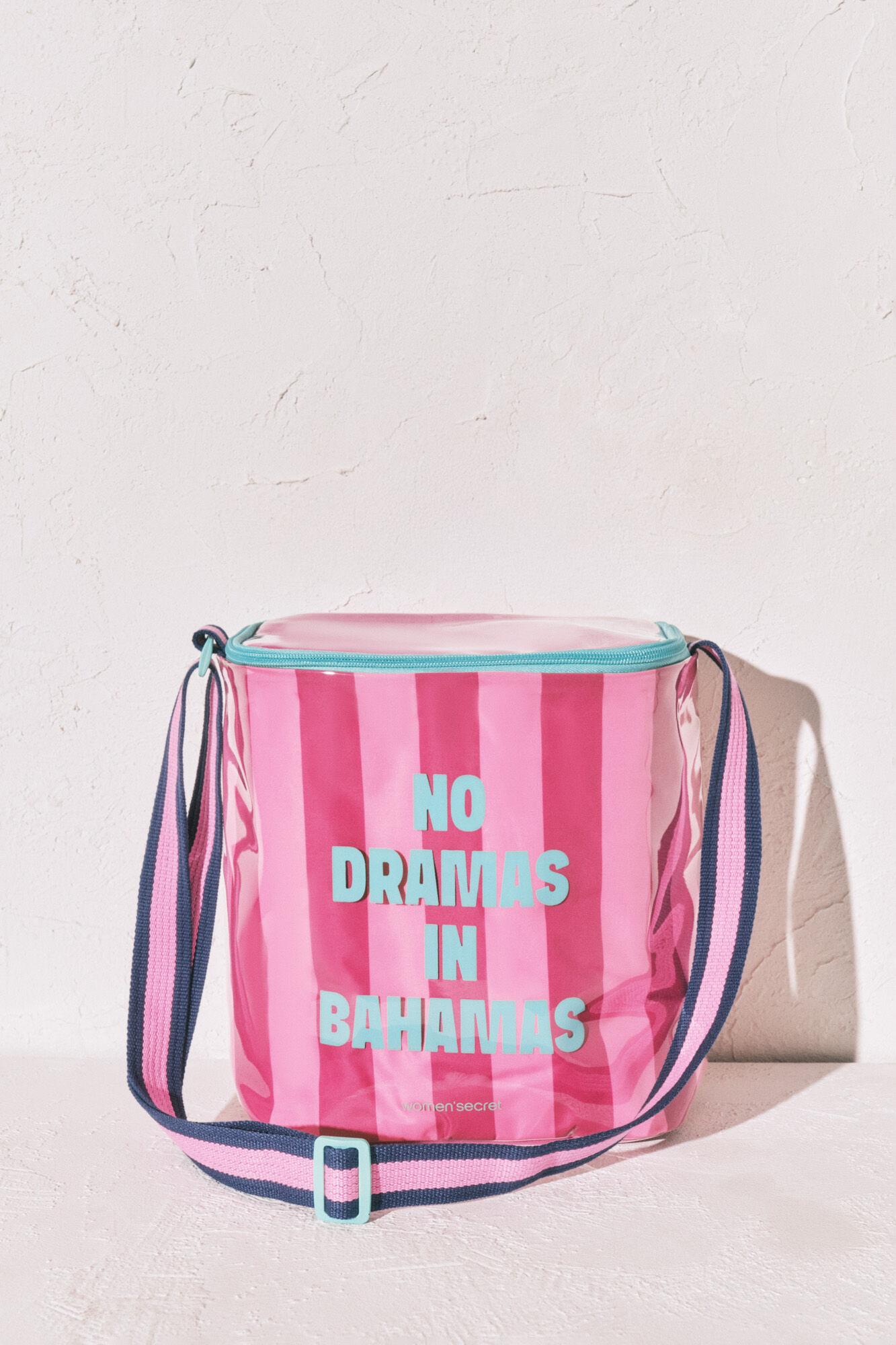 Women'secret Bolsa refrigerante de rayas rosa