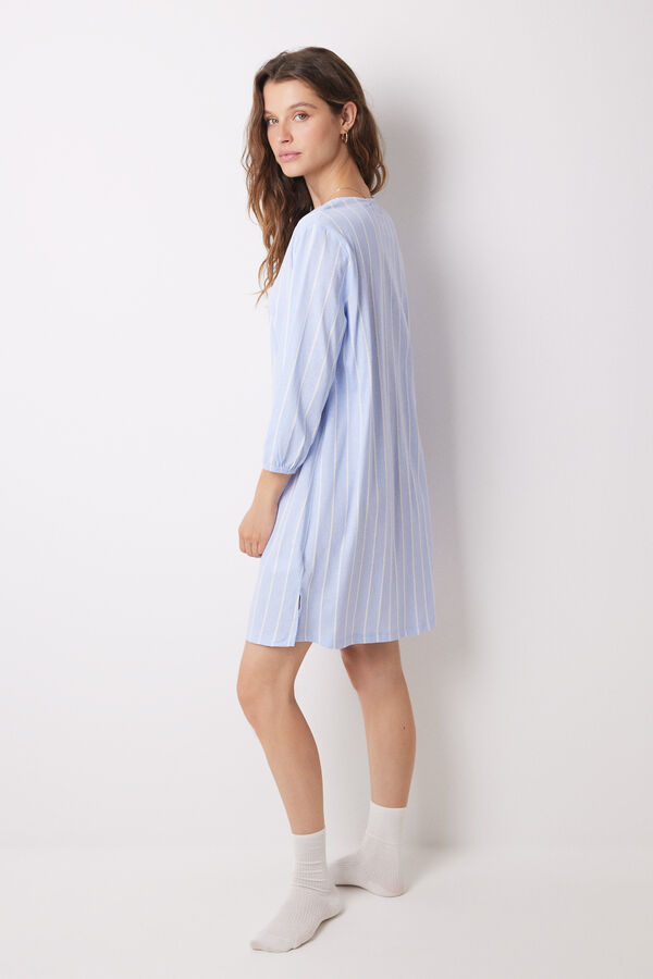 Womensecret Camisón corto 100% algodón estampado rayas estampado