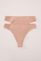 Womensecret Pack 2 tangas de algodón sin costuras nude