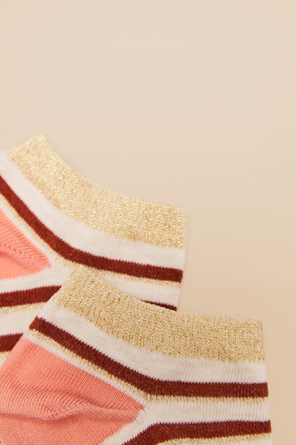 Womensecret Calcetines cortos algodón rayas multicolor estampado