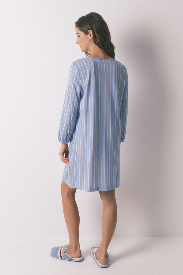 Women'secret Camis&oacute;n corto short de rayas en algod&oacute;n azul  estampado