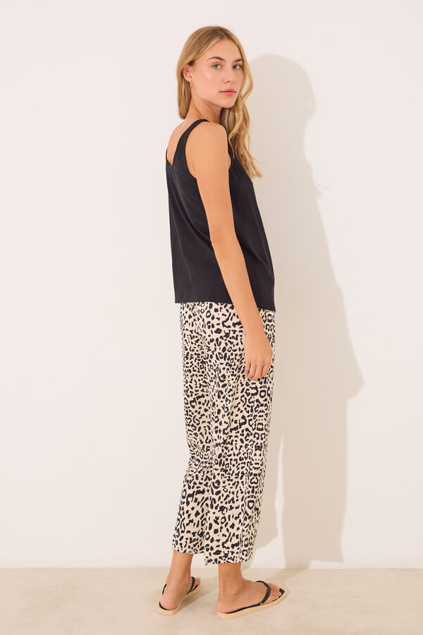 Womensecret Pijama con estampado animal de Mickey Mouse negro