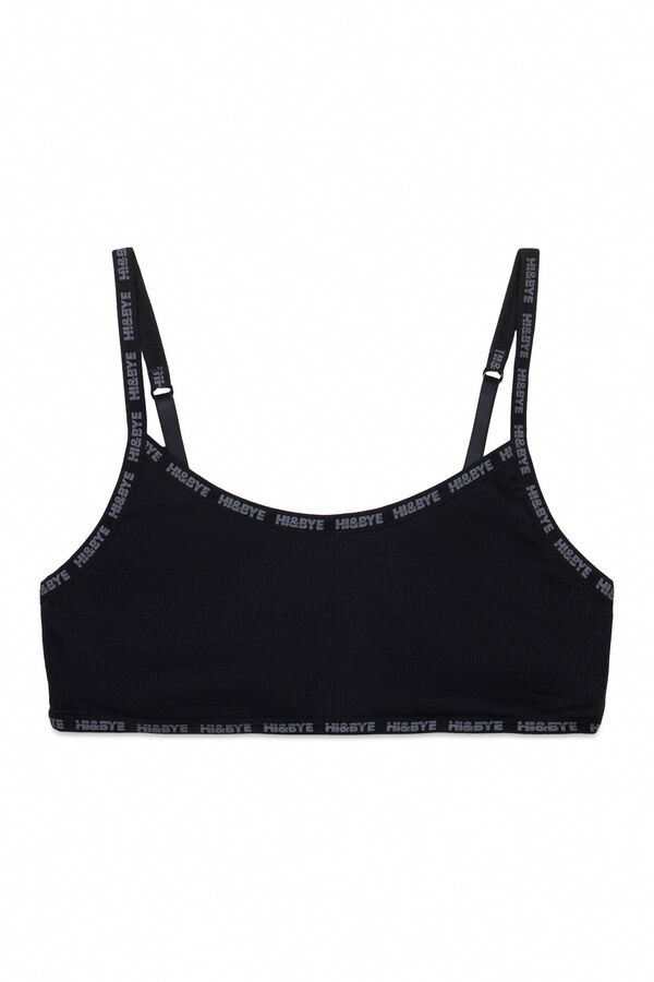 Womensecret Brasier de algodón con copas extraíbles en color negro negro