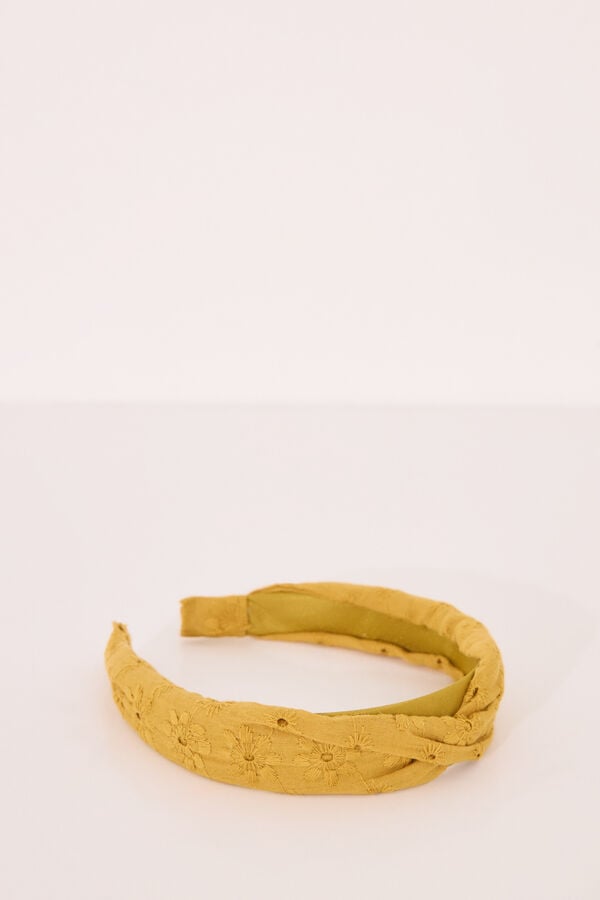Womensecret Diadema suiza con bordado en mostaza amarillo