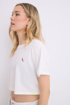 Womensecret Playera 100% algodón marfil marfil