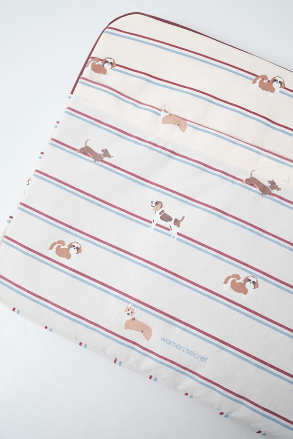 Women'secret Funda para laptop acolchada de perros blanco