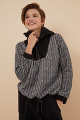 Womensecret Sudadera efecto tricot negro negro