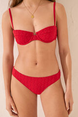 Womensecret Panty de bikini clásica bordado en rojo rojo