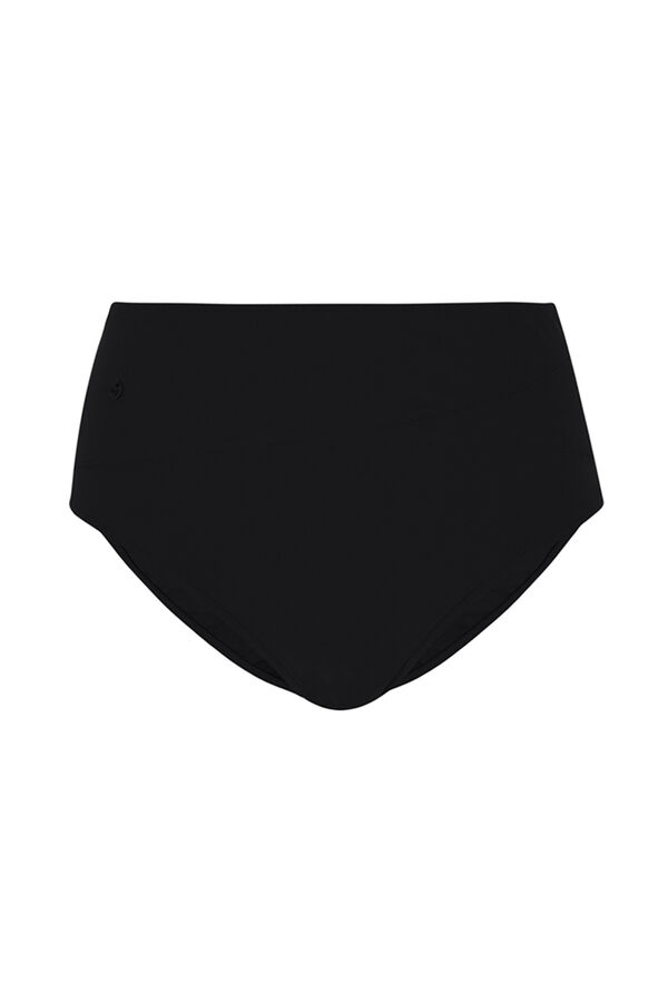 Womensecret Panty de bikini moldeador de cintura alta negra negro